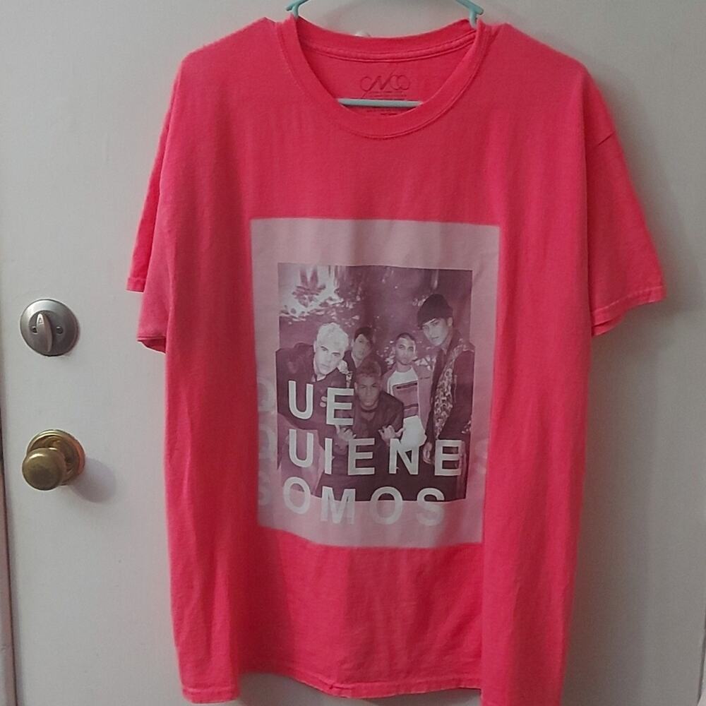 CNCO Latin Pop Boy Band Pink T-Shirt  M/L " Why Don't We" Band Tee Casual Kawaii